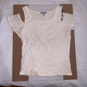 off white cold shoulder top